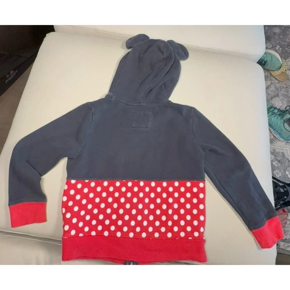 Girls medium (8) Disney Parks Minnie Mouse hoodie zip jacket. Well worn but stil